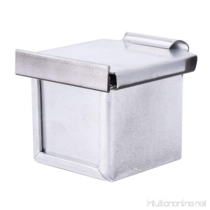 Freebily Square Baking Bakeware Bread Mold Toast Cube Box Non-stick Teflon Coating with Lid Silver 6cm - B07D9BQ7X3